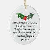 ホリー・クリスマスメモリアルパーソナライズされた写真 セラミックオーナメント (右)