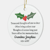 ホリー・クリスマスメモリアルパーソナライズされた写真 セラミックオーナメント (左)