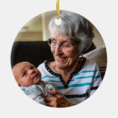 ホリー・クリスマスメモリアルパーソナライズされた写真 セラミックオーナメント (裏面)