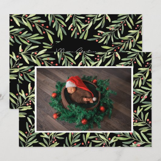 ホリー・クリスマス・フォト シーズンカード (正面/裏面)