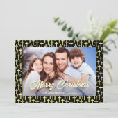 ホリー・クロス家族の写真クリスマス宗教聖書 シーズンカード (スタンド正面)