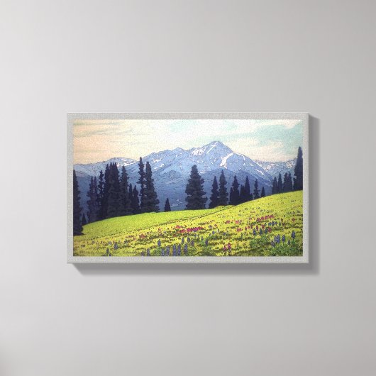 ホリー・クロス山、聖十字山、吉田博、ウッドカット キャンバスプリント (正面)