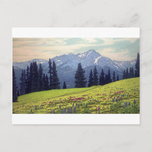 ホリー・クロス山、聖十字山、吉田博、ウッドカット ポストカード