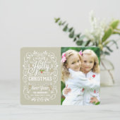 ホリー·グすてきレイジュ&ホワイト·クリスマス·フォトカード シーズンカード (スタンド正面)