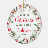 ホリー・グリーン |フォトクリスマスセラミックオーナメント セラミックオーナメント (左)