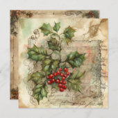 ホリー シャビー グリーティング カード (正面/裏面)