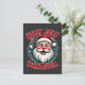 ホリー・ジョリーおもしろいサンタ節のクリスマス ポストカード (スタンド正面)