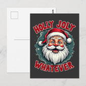 ホリー・ジョリーおもしろいサンタ節のクリスマス ポストカード (正面/裏面)