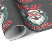 ホリー・ジョリーおもしろいサンタ節のクリスマス ラッピングペーパー (ロールコーナー)