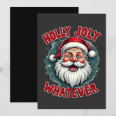 ホリー・ジョリーおもしろいサンタ節のクリスマス 招待状 (正面/裏面)