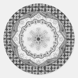 ホリー&スノーフレーク・ラウンドステッカー ラウンドシール