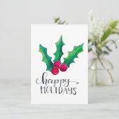ホリー – ハッピーホリデーズウォーターカラーフラット シーズンカード (スタンド正面)