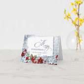 ホリー&パインの素朴クリスマスフォトGREETINGカード カード (黄色い花)