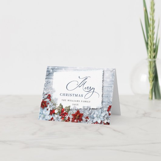 ホリー&パインの素朴クリスマスフォトGREETINGカード カード (正面)