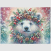 ホリー&パインデクページ付きクリスマスポーラーベア 薄葉紙 (正面)