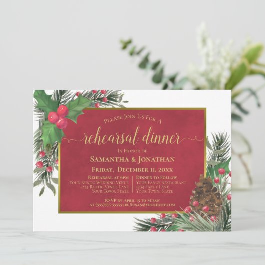 ホリー&パインホリディーズ結婚リハーサルディナー 招待状 (スタンド正面)