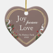 ホリー&パイン金ゴールドフレームファミリーフォトバイサイドCe セラミックオーナメント (裏面)