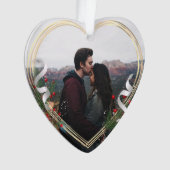 ホリー&パイン金ゴールドフレーム写真1クリスマス一緒 オーナメント (正面)