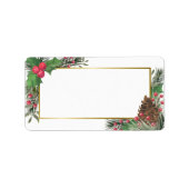 ホリー&パインDIY空白のプリントホリデーアドレス ラベル (正面)