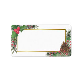 ホリー&パインDIY空白のプリントホリデーアドレス ラベル