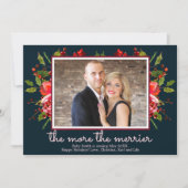 ホリー·フォト·クリスマスの妊娠告知カード 招待状 (正面)