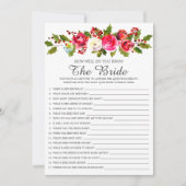 ホリー·フローラブライド·ゲームをどれほどよく知っているか 招待状 (正面)