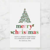 ホリー&ブメリーライトクリスマス ワインラベル (シングルラベル)