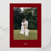 ホリー |ベリーのクリスマス4メリー写真と明るい 箔シーズンカード (裏面)