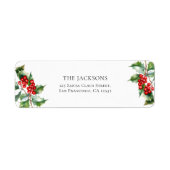ホリー・ベリーのクリスマス・ホリデー・リターン・アドレス ラベル (正面)