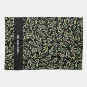 ホリー&ベリーオンブラックホリデークリスマス キッチンタオル (横)