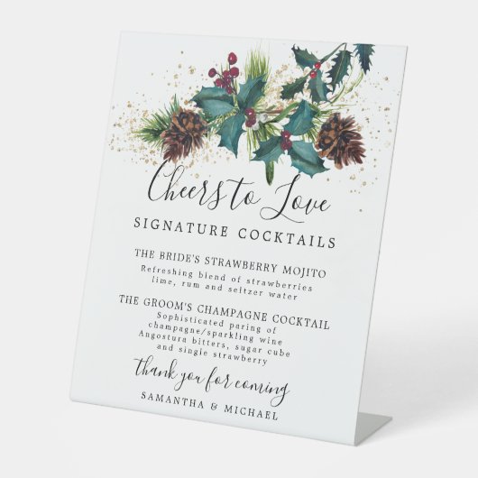 ホリー&ベリーカクテル結婚ズバー 台座サイン (正面)