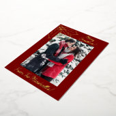 ホリー&ベリーフェスティバルレッド&金ゴールドクリスマス 箔シーズンカード (回転した状態)