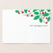 ホリー&ベリーフォイルホリデーカード付き鳥 箔カード (内部)