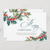 ホリー・ベリー・クリスマス・ミスルトゥー・コーポレート・グリーティング シーズンカード (正面/裏面)