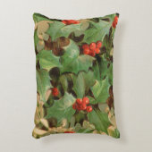 ホリー ベリー グリーンナリー クリスマス ホリデー ヴィンテージ アクセントクッション (正面(垂直))