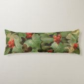 ホリー ベリー グリーンナリー クリスマス ホリデー ヴィンテージ ボディピロー (正面)