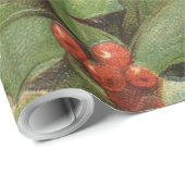 ホリー ベリー グリーンナリー クリスマス ホリデー ヴィンテージ ラッピングペーパー (ロールコーナー)