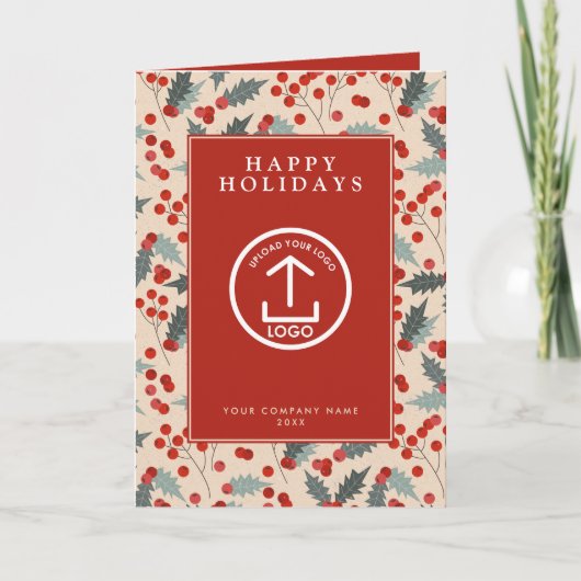 ホリー・ベリー・コーポレート・ビジネスQRコード・クリスマス シーズンカード (正面)