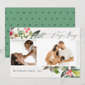 ホリー・ベリー・パイン・ベリー・メリー・クリスマス2枚の写真 シーズンカード (正面/裏面)