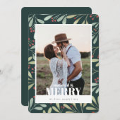 ホリー・ベリー 結婚して幸せな新婚クリスマス 招待状 (正面/裏面)