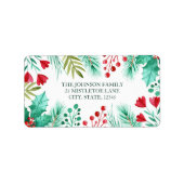 ホリー、ベリー、緑（水色） ラベル (正面)