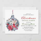 ホリー ベリー 赤いカーディナル クリスマス ホリデー パーティー 招待状 (正面)