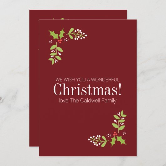 ホリー&ミスタントーとメリークリスマス シーズンカード (正面/裏面)