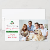 ホリー「メリークリスマス」ホワイト – フォトカード シーズンカード (正面/裏面)