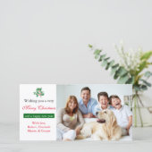 ホリー「メリークリスマス」ホワイト – フォトカード シーズンカード (スタンド正面)