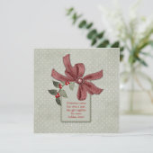 ホリー&レッドリボンオフィスクリスマスパーティー招待 招待状 (スタンド正面)