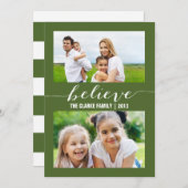 ホリ信じティ2枚のフォトカード |緑 シーズンカード (正面/裏面)