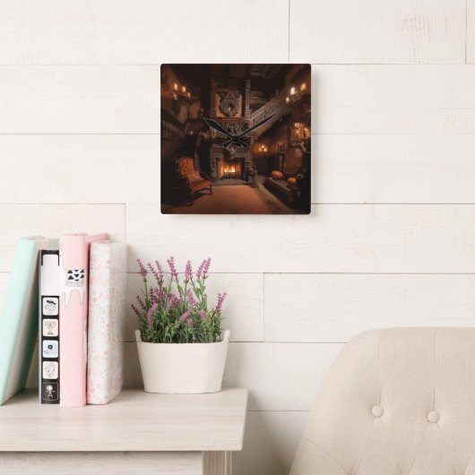 ホリ幽霊のよく出るゾン スクエア壁時計 (読書スペース)