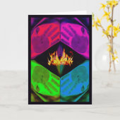 ホリ春フェスティバルの色の手と火 カード (黄色い花)