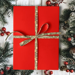 ホリ無地のー赤 ラッピングペーパー